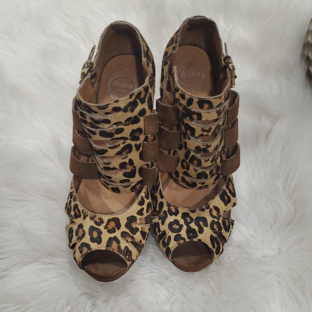 Jeffrey Campbell Leopard Print Strappy Heels